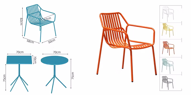 Factory Garden Outdoor Patio Furniture Bistro Aluminum Dining Table and Chair Sets