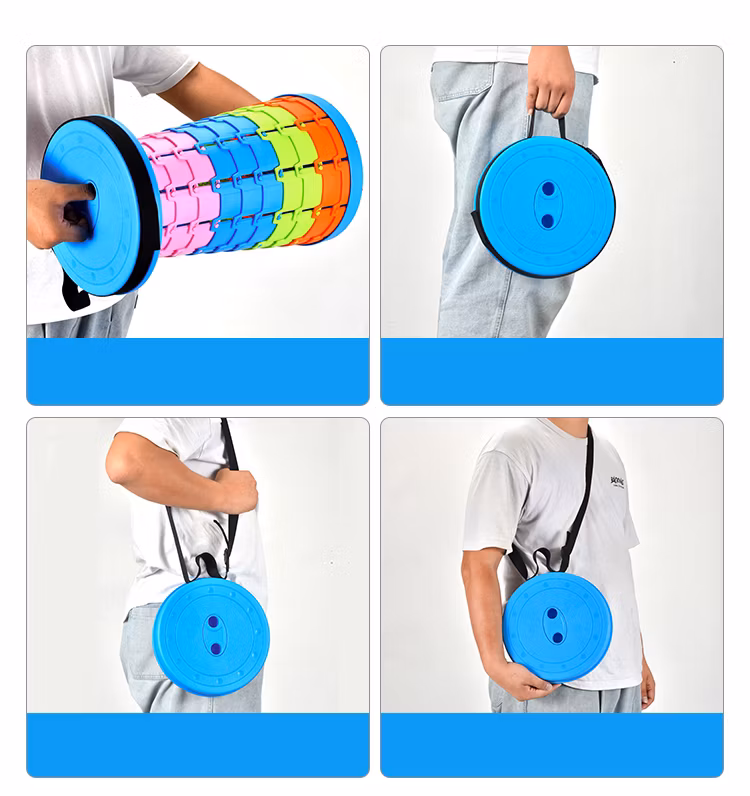 Outdoor Camping Portable Plastic Microscopic Retractable Collapsible Telescopic Folding Stool