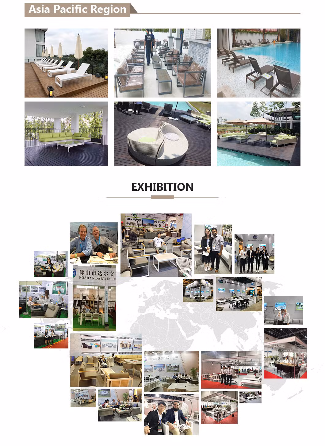 Swimming Pool Furniture Outdoor Aluminum Beach Upholstery Lounge Chaises Pool Chairs Sun Lounger