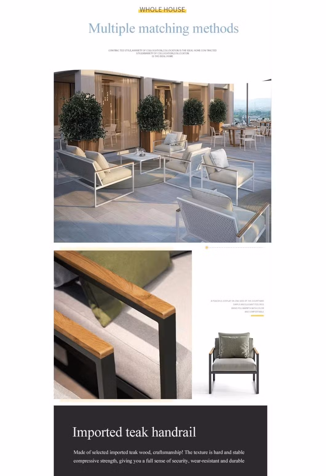 High Quality Aluminum Garden Sofa Patio Metal Outdoor Sofa Set Patio Outdoor Furniture