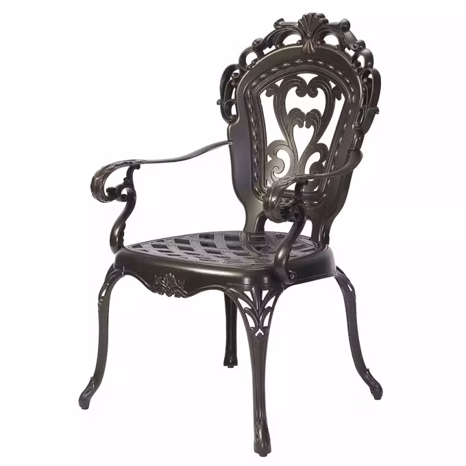 Outdoor Bistro Conversation Set Cast Aluminum Patio Dining Set with Umbrella Hole