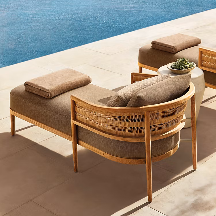 Tg Modern Outdoor Dining Furniture Set for Restaurant Hotel Factory Direct Aluminum Frame with Net Backrest Chairs