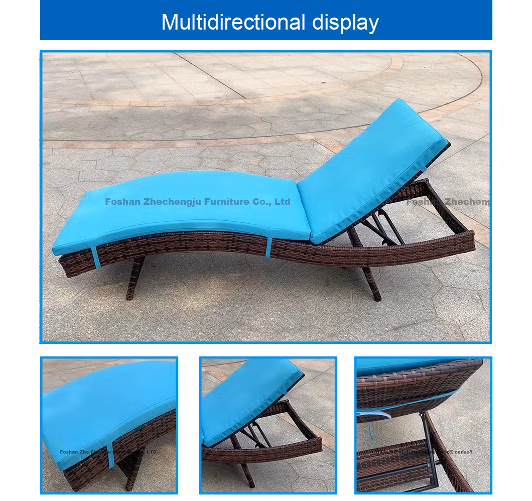 Waterproof Garden Chaise Lounge Chair Pool Rattan Outdoor Furniture Sunbed Beach Sun Loungers