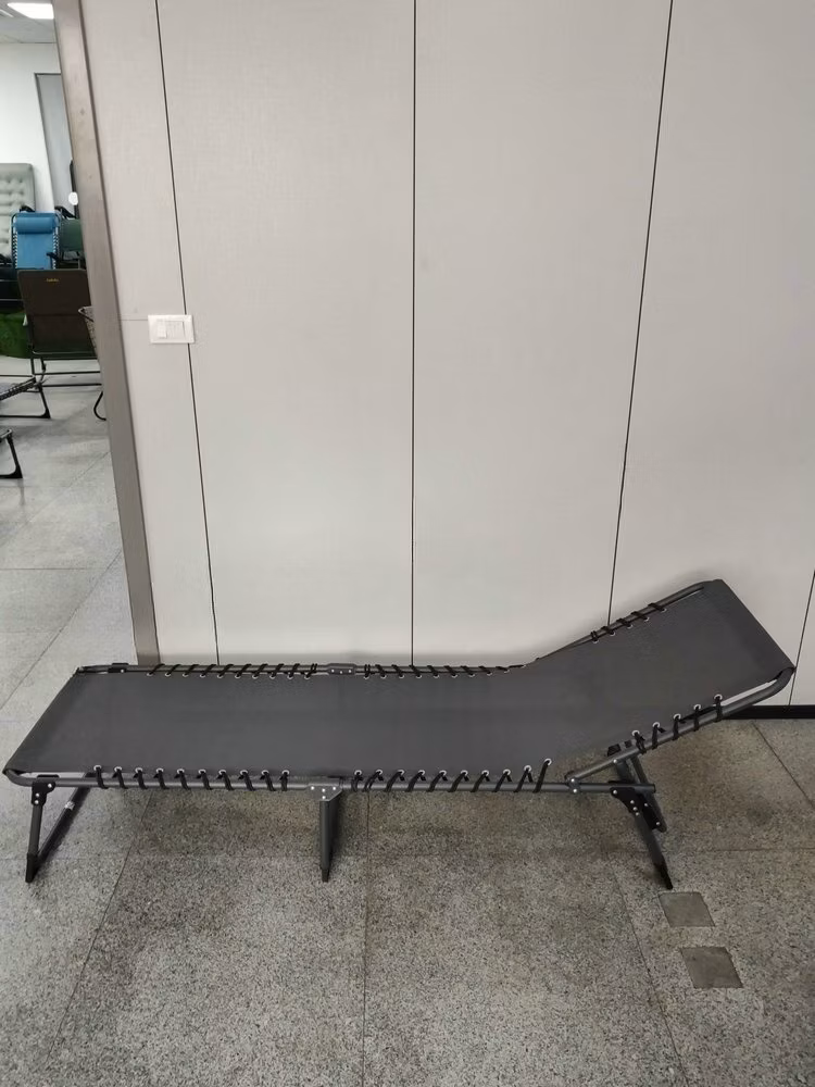 Factory OEM Portable Outdoor Garden Use 5 Position Adjustable Sun Loungers Camping Bed Three-Legged Lounger