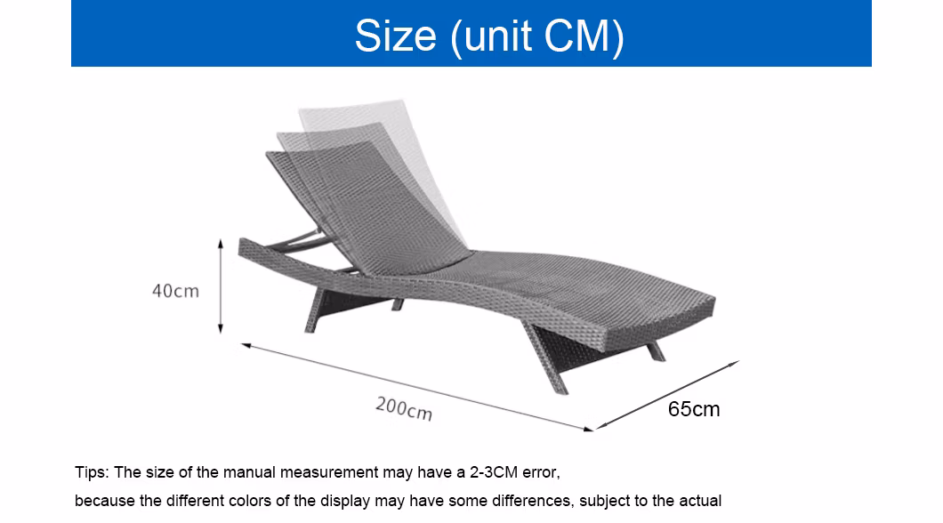 Waterproof Garden Chaise Lounge Chair Pool Rattan Outdoor Furniture Sunbed Beach Sun Loungers
