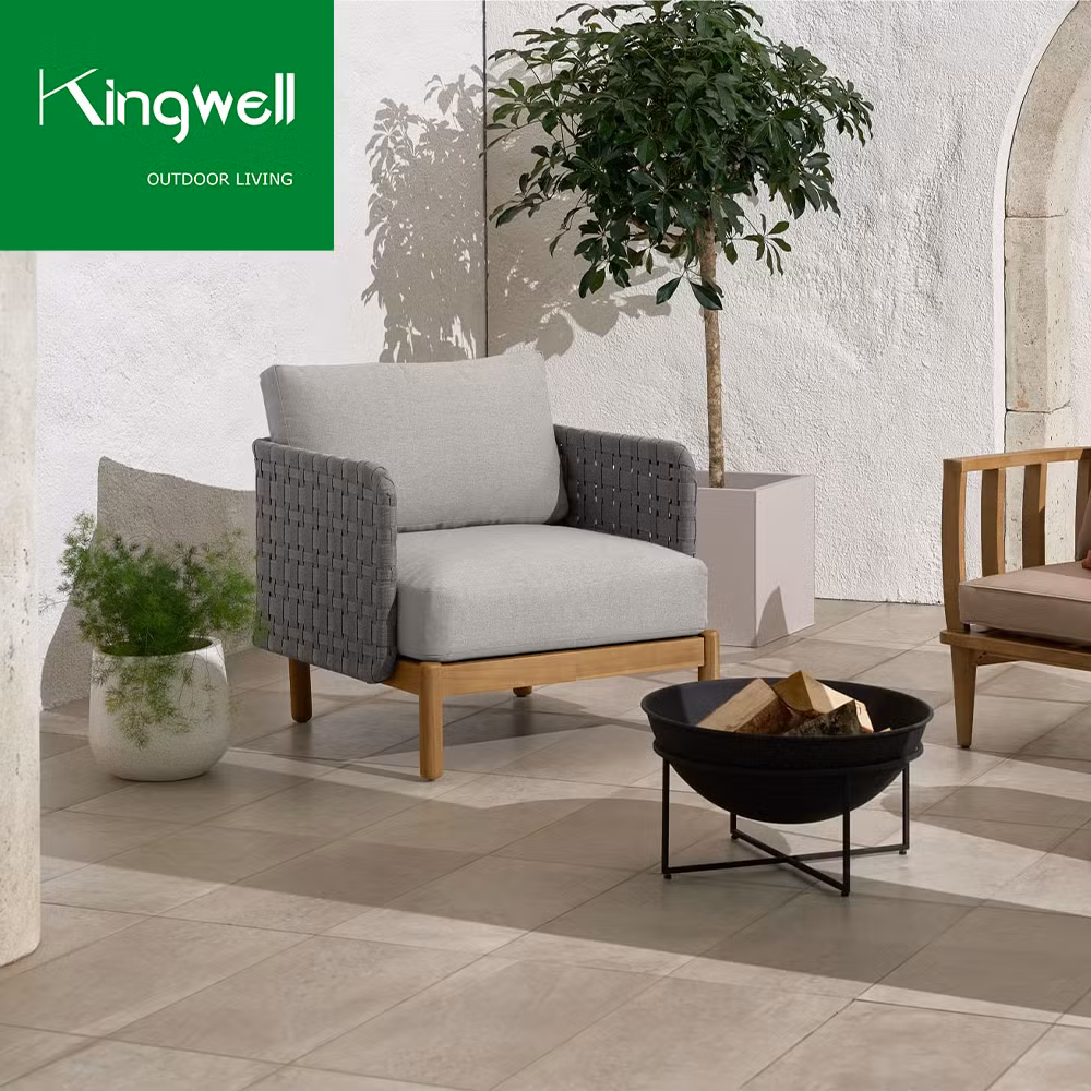 Kingwell Patio Furniture Chair Set Teak Outdoor Table Set with Bench