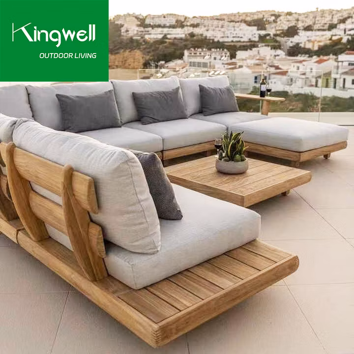 Kingwell Patio Furniture Chair Set Teak Outdoor Table Set with Bench