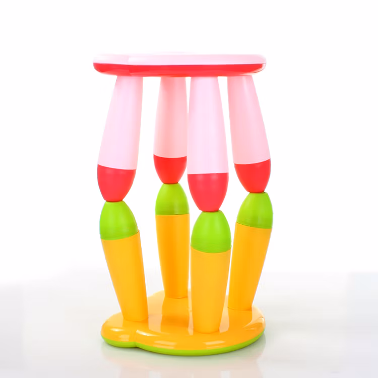 Kids Cartoon Stool Chair Collapsible Plastic Toddlers Children Boys Girls Footstool for Preschool Daycare Bedroom Playroom