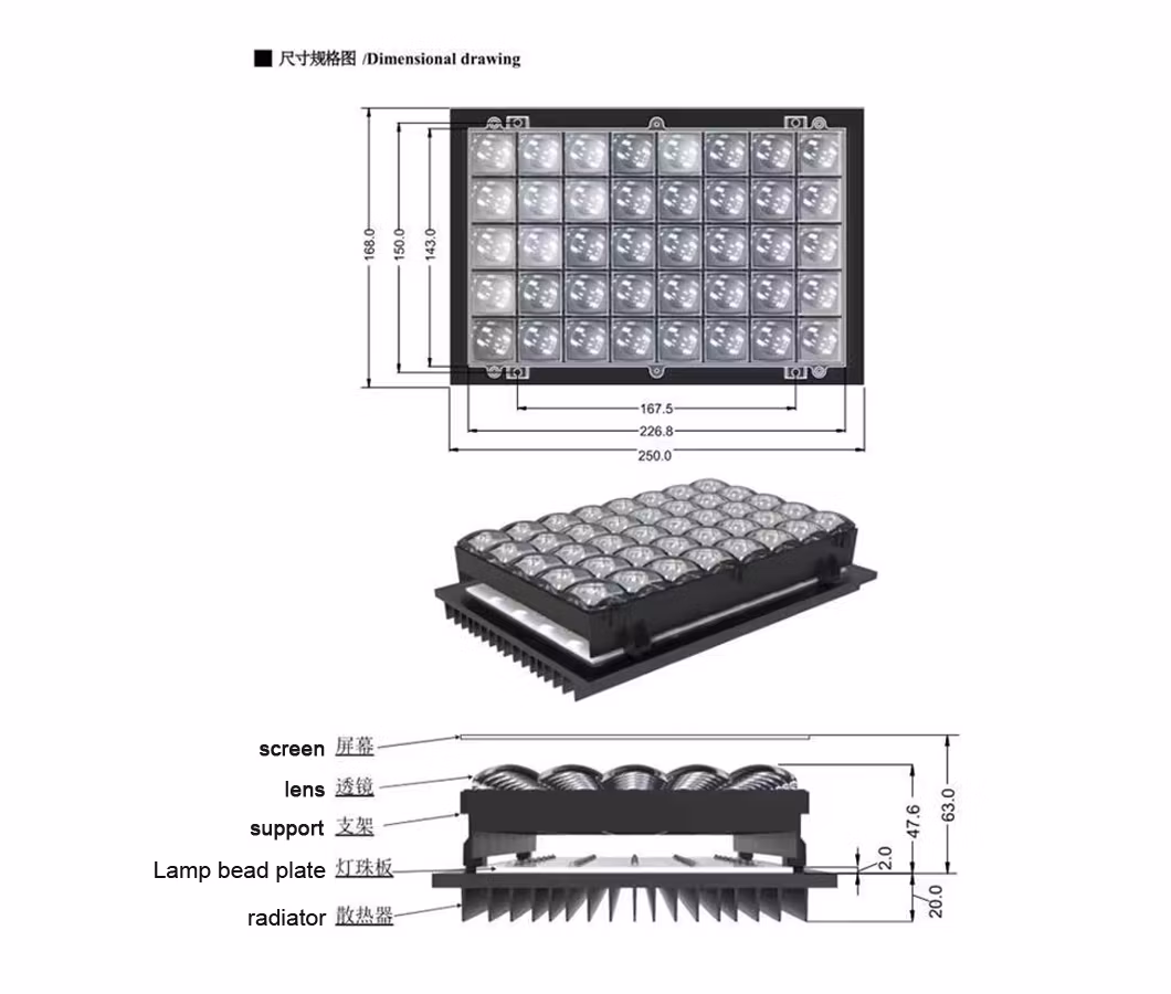 3D Printer UV LED Lamp 150W LED Module for Inches LCD Printer