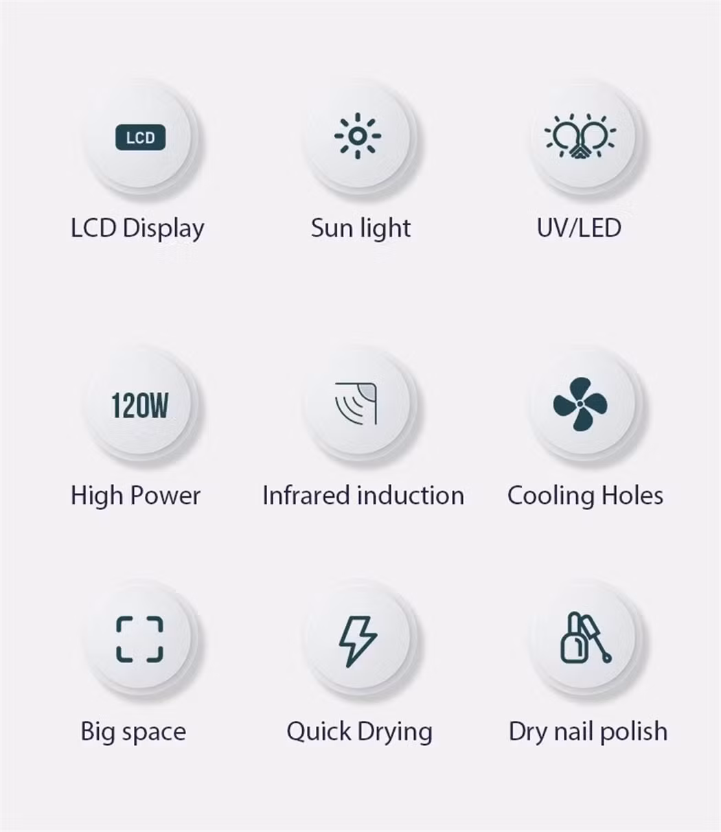 New Design 120W High Power Professional Nail Phototherapy Lamp Large Screen Display 42PCS LEDs Nail UV Lamp