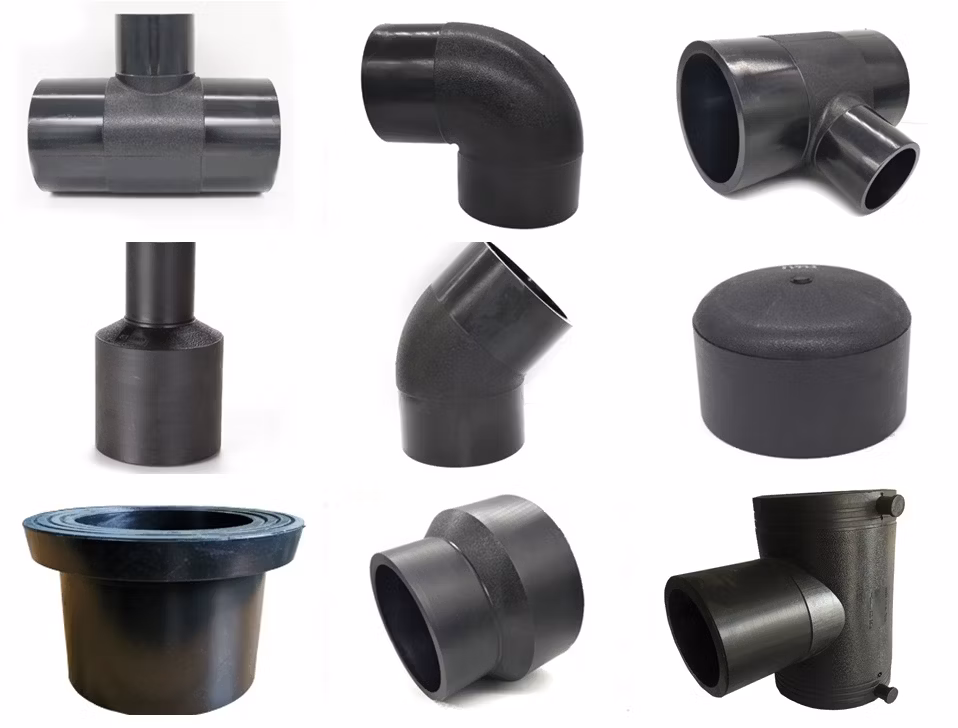 Black HDPE Type Tee Pipe Fittings Water Supply/Drainage Pipe Fittings Corrosion Resistant Butt Weld Pipe Fitting