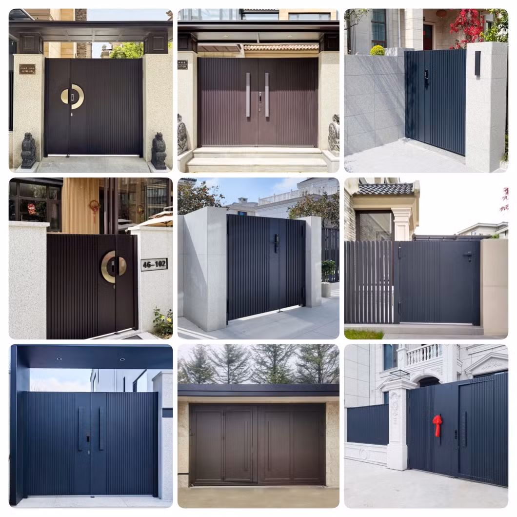 Powder Coating Factory Price Secure House Swing Gate Automatic Entrance Door Aluminum Design