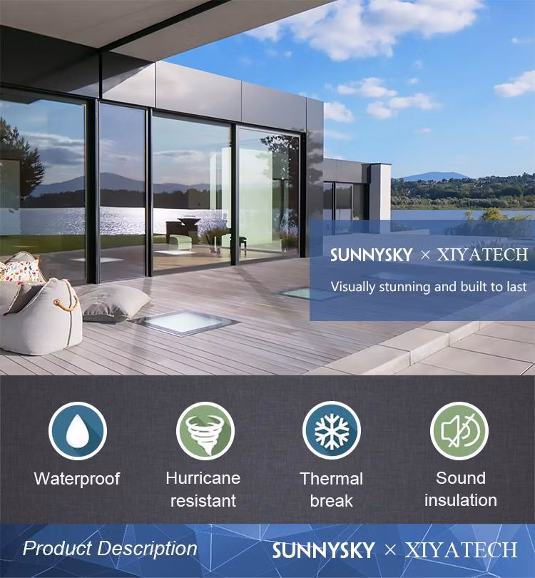 Wholesale Thermal Break Us Standard High Quality Front Aluminum Double Glass Sliding Door with Internal Design