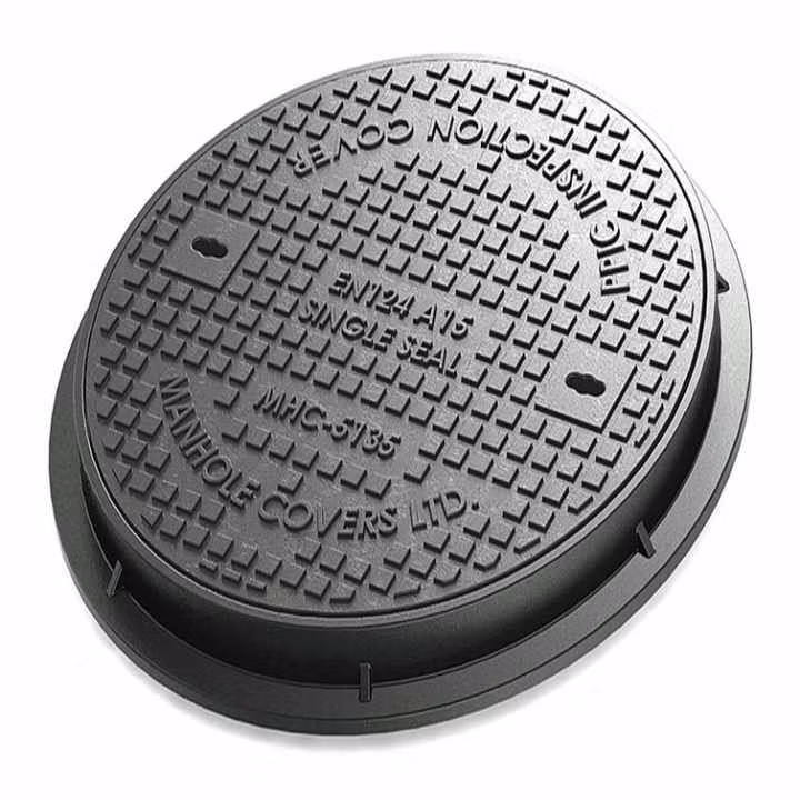 Round Well Cover Ductile Iron Manhole Sewer Cover Support Customized