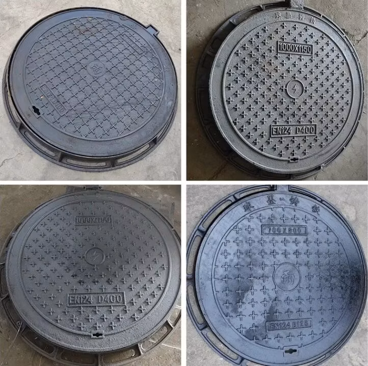 Round Cast Iron Manhole Cover En124D400 Manhole Cover Factory Casting Custom