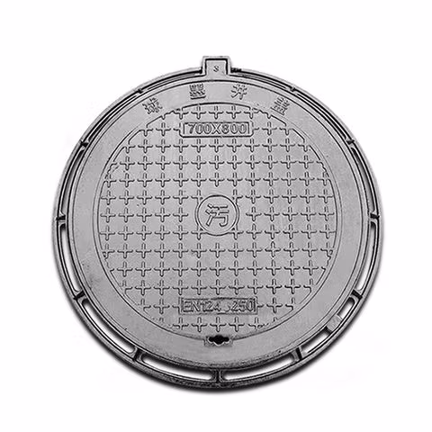 Round Well Cover Ductile Iron Manhole Sewer Cover Support Customized
