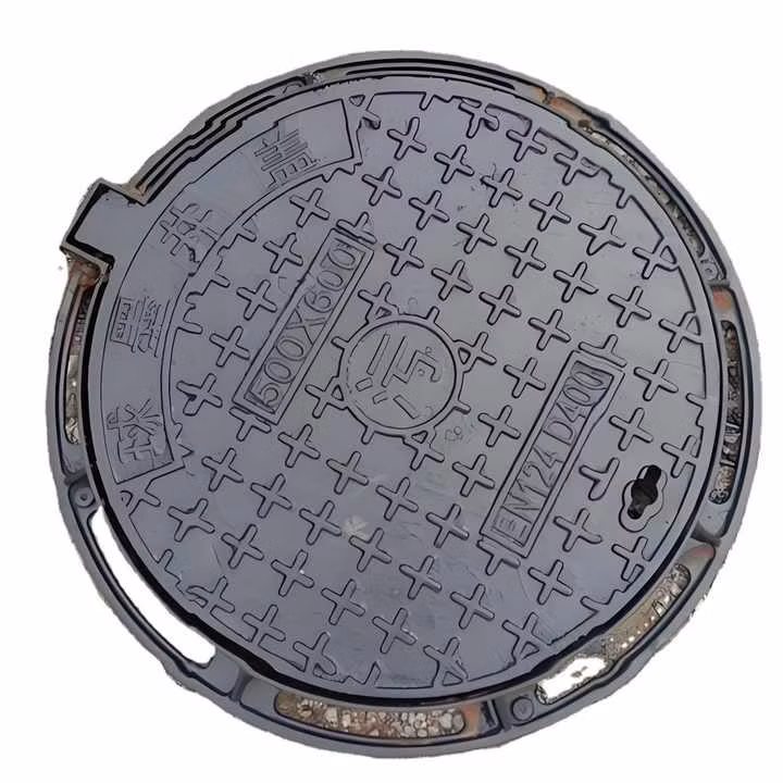 Round Well Cover Ductile Iron Manhole Sewer Cover Support Customized