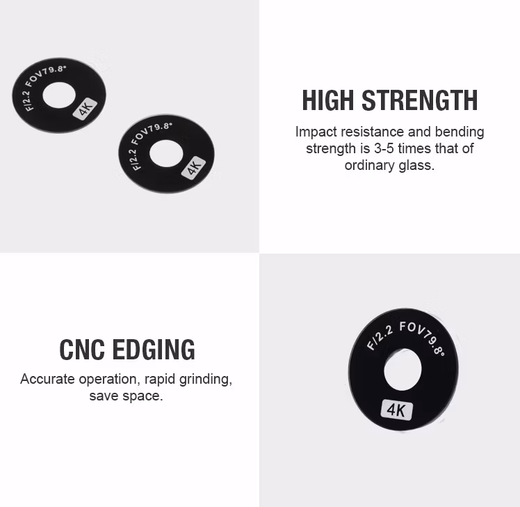 Tempered Glass Camera Lens Cover with Black Printing