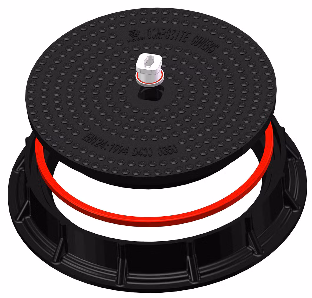High Quality SMC Composite Waterproof Manhole Lid FRP GRP Fiberglass Round Rubber Seal Well Lids and Frame Plastic Resin Watertight Access Sewer Drain Lid