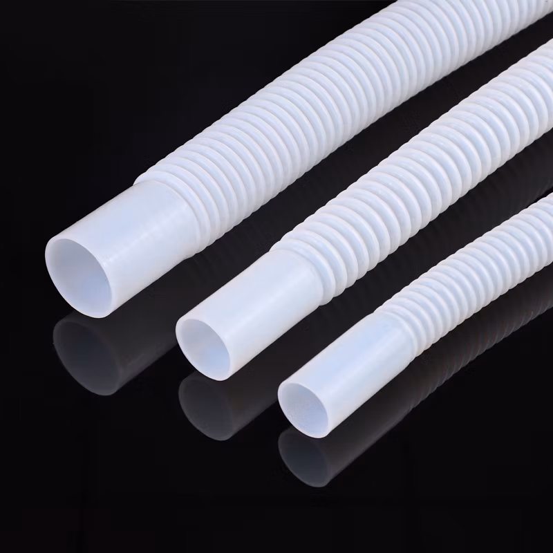 The PTFE RAM Extrusion Process Technology White PTFE Tube Continue Length PTFE Pipe with Dgf Brand Te Flon