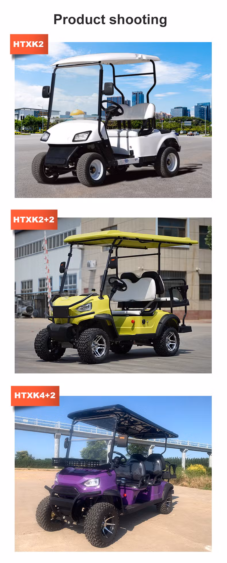 New Model, Popular Worldwide, Affordable Price, Reliable Quality, 6-Seater (4+2) off-Road Golf Cart
