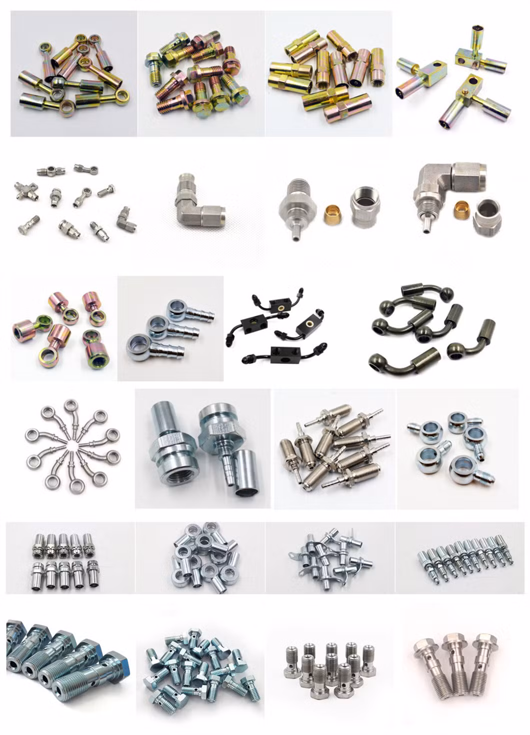 Brass Carbon Steel Brake Hose Line Pipe An3 3an -3 an 3 Way 3/8-24 Female Tee 3/8-24 Concave Seal Seat Brake Hose Fittings