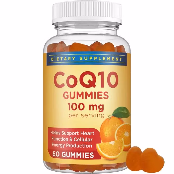 OEM/ODM Customize Daily Dietary Supplement Natural Antioxidant for Heart Health Energy Booster Immune Enhancement Vegan Coenzyme Q10 Gummy Coq10 Gummies