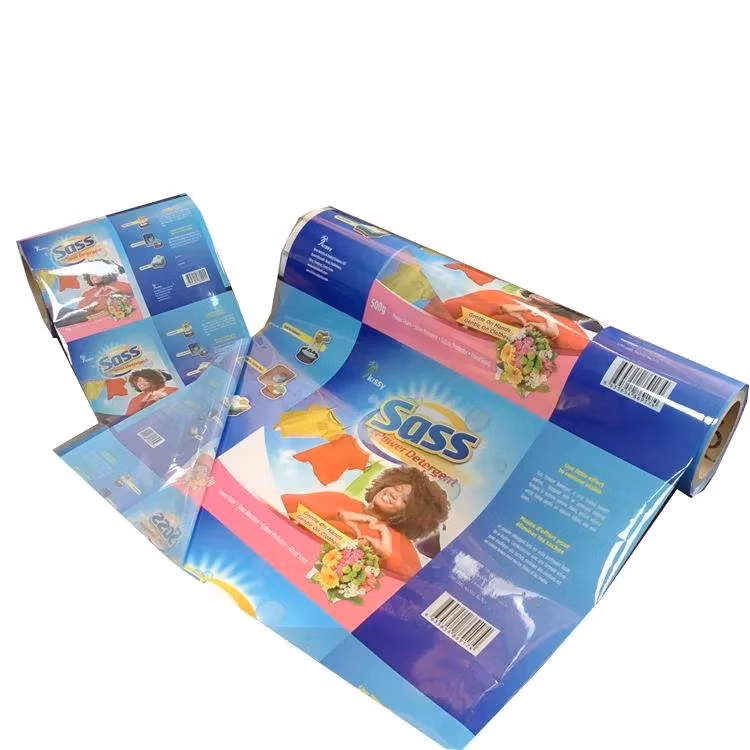 Custom Printed Washing Liquid Shampoo Easy Tear Aluminum Foil Roll Film Food Grade Plastic Paper Pet Laminated Tea Bag Sugar Sachet Paper Roll Film