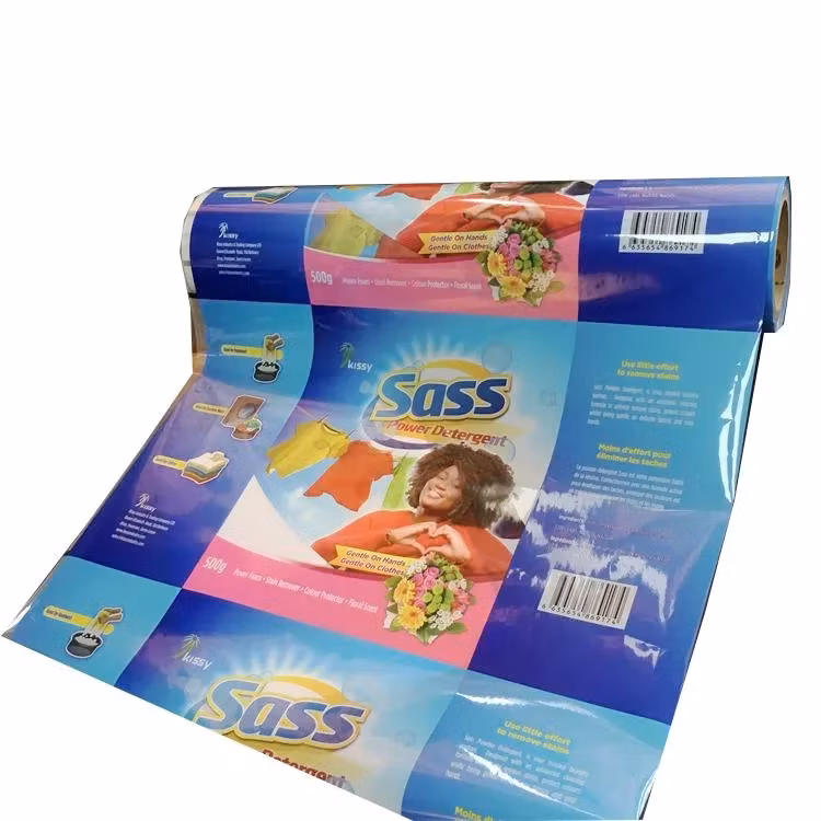 Custom Printed Washing Liquid Shampoo Easy Tear Aluminum Foil Roll Film Food Grade Plastic Paper Pet Laminated Tea Bag Sugar Sachet Paper Roll Film