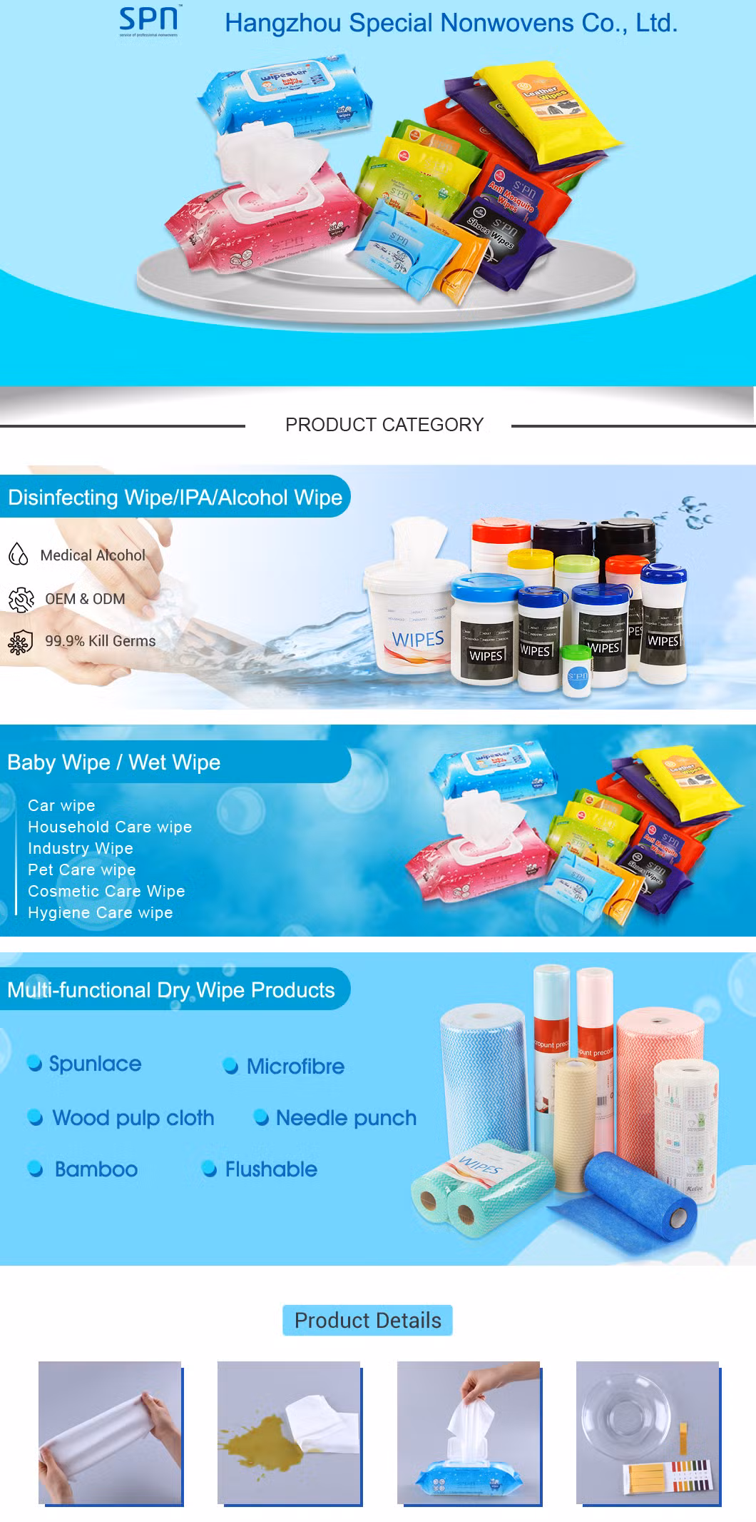 Special Nonwovens Travel Pack Baby Oil Wipes Skin Fresh Disinfection Scented Care Items with Soft and Gentle