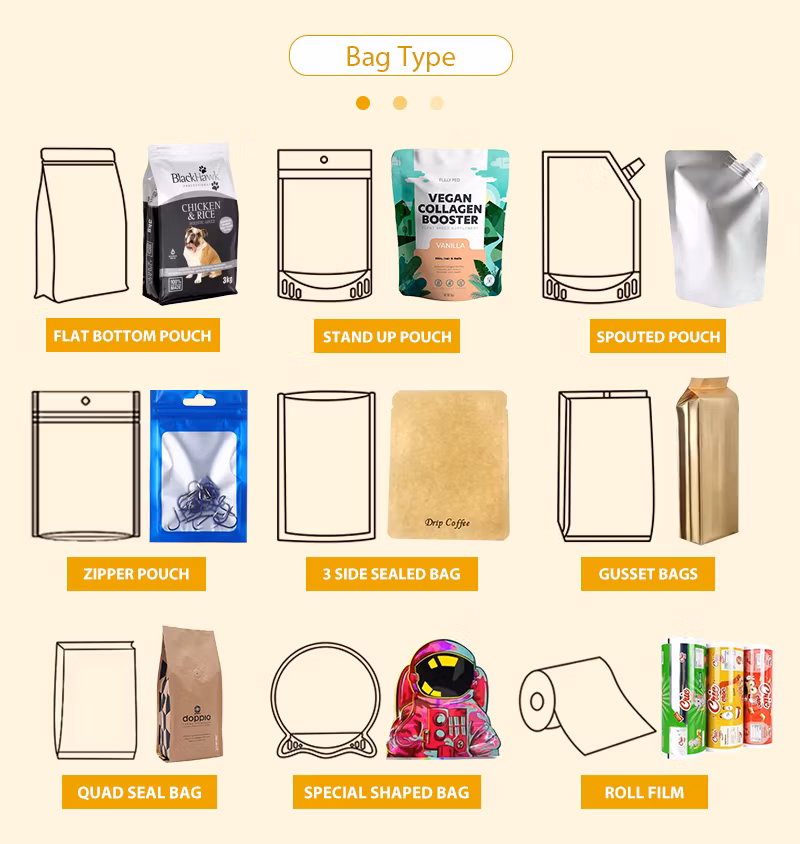 Custom Printed Laminated Plastic Kraft Paper Transparent Ice Food Packaging Roll Film for Candy