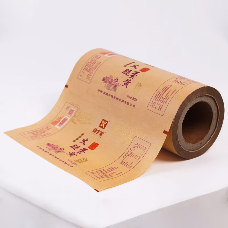 Custom Printed Laminated Plastic Kraft Paper Transparent Ice Food Packaging Roll Film for Candy