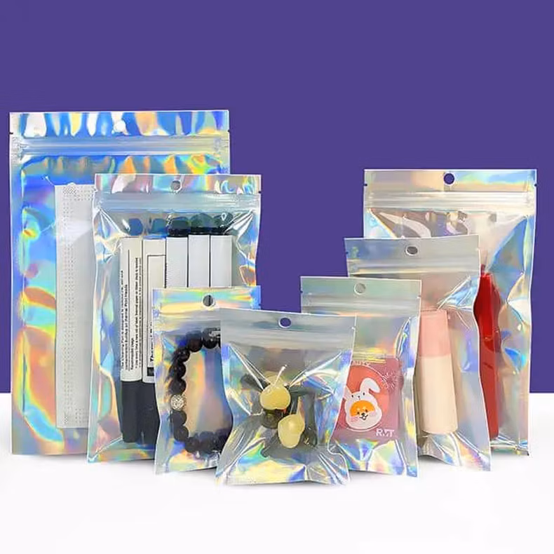 Coffee Tea Laser Doypack Bag Color UV Print Aluminum Film Doy-Pack Bags Stand up Pouch Self-Sealing with Ziplock Zip Lock Aluminized Pearlized with Windows