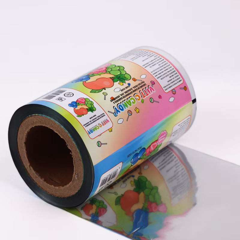 Custom Printed Laminated Plastic Kraft Paper Transparent Ice Food Packaging Roll Film for Candy