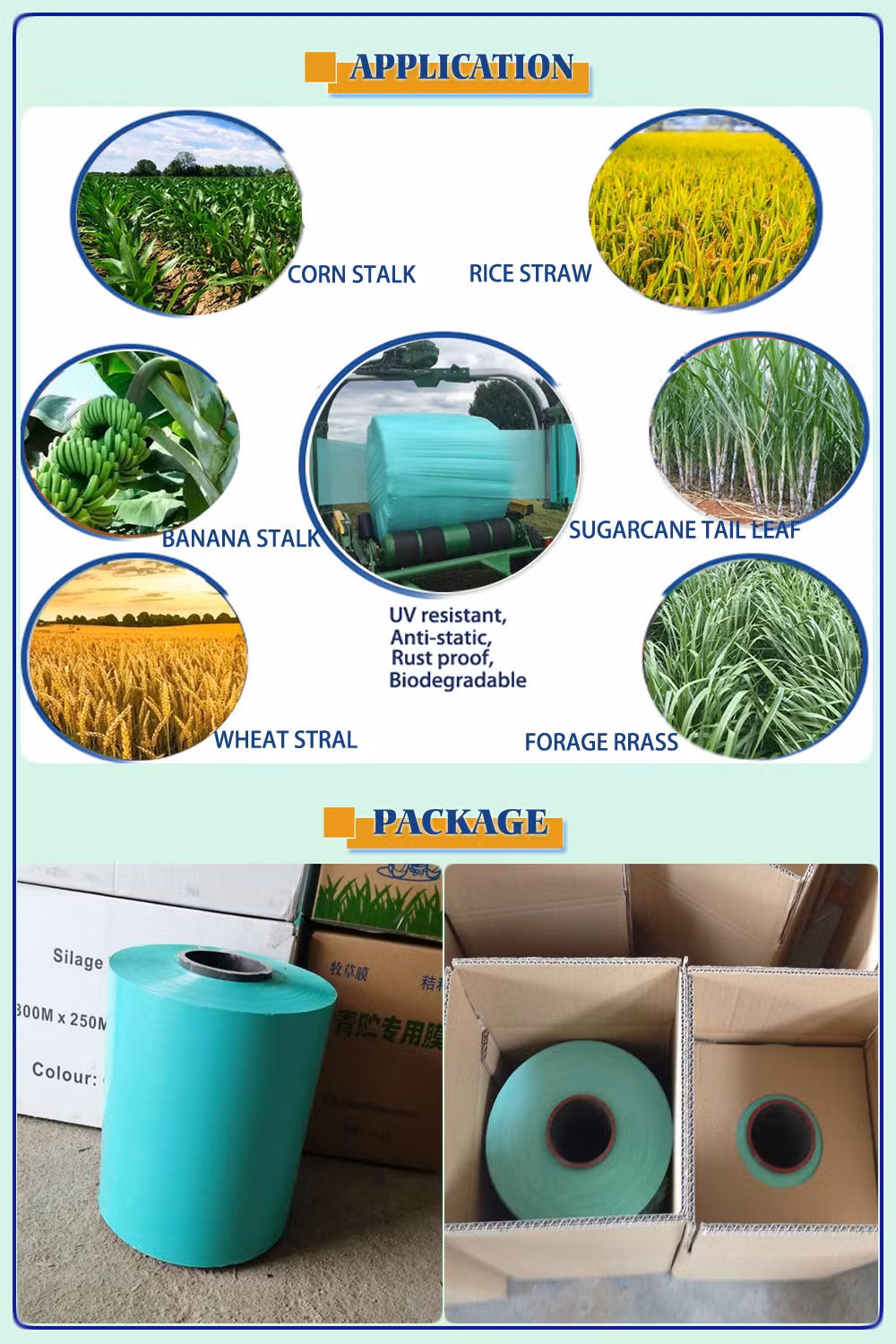Cheap Price Good Quality Polyethylene Black White Hay Silage Grass Poly Plastic Film for Agriculture Use
