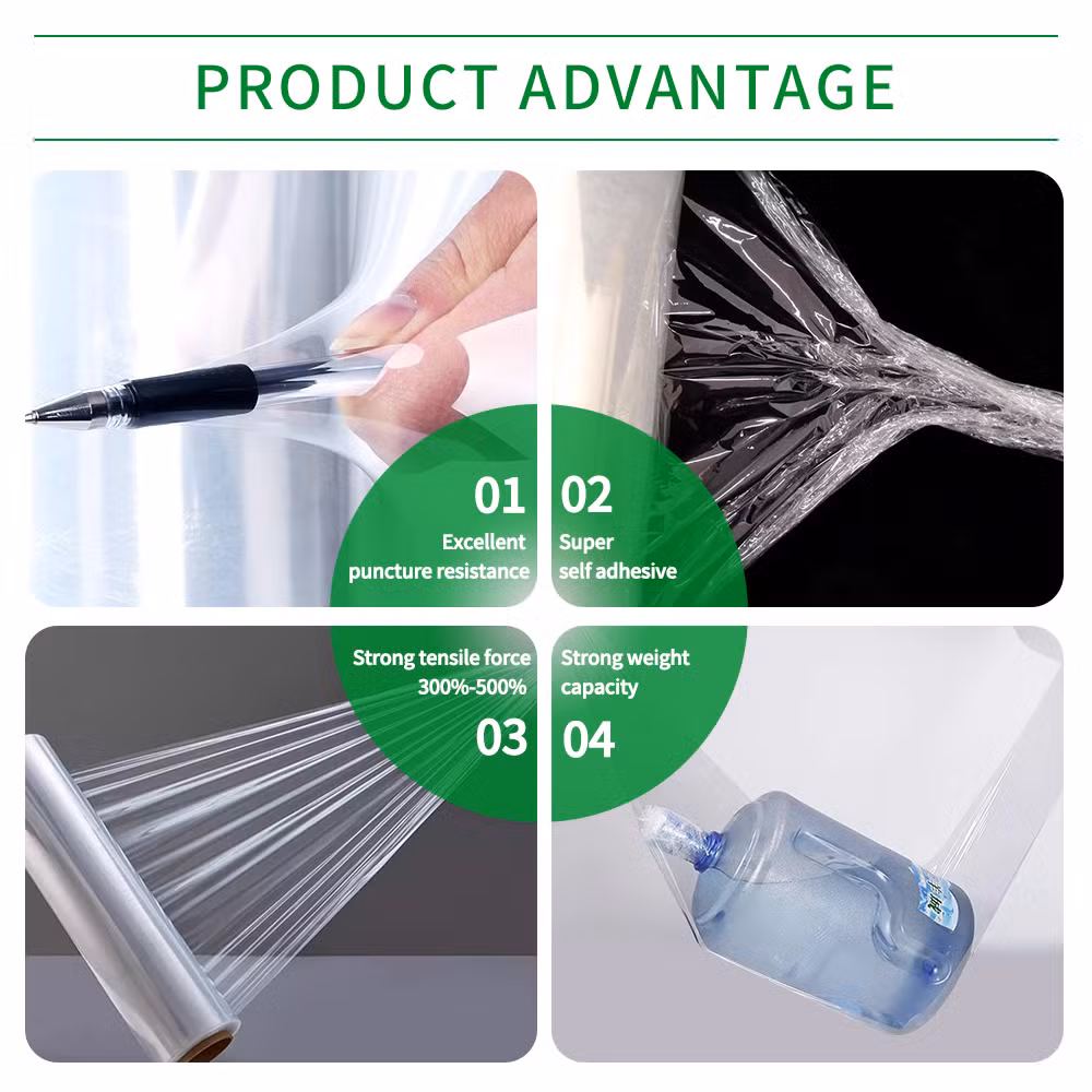 500% Elongation Transparent PE Stretch Wrap Pallet Wrap Film Cast Stretch Film