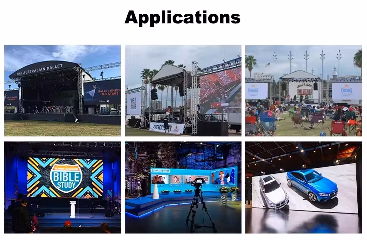 Wholesale P 2.6 P3.91, P2.976, P4.81 Full Colour Flexible Advertising Stage Church Indoor Outdoor Rental LED Video Display Screen Wall