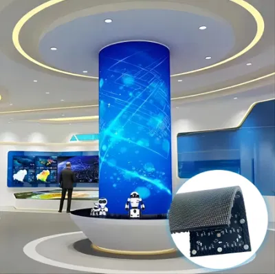 HD Indoor Full Color High Brightness Advertising Flexible Curved Tunnel Magnetic LED Soft Module LED Display Screen