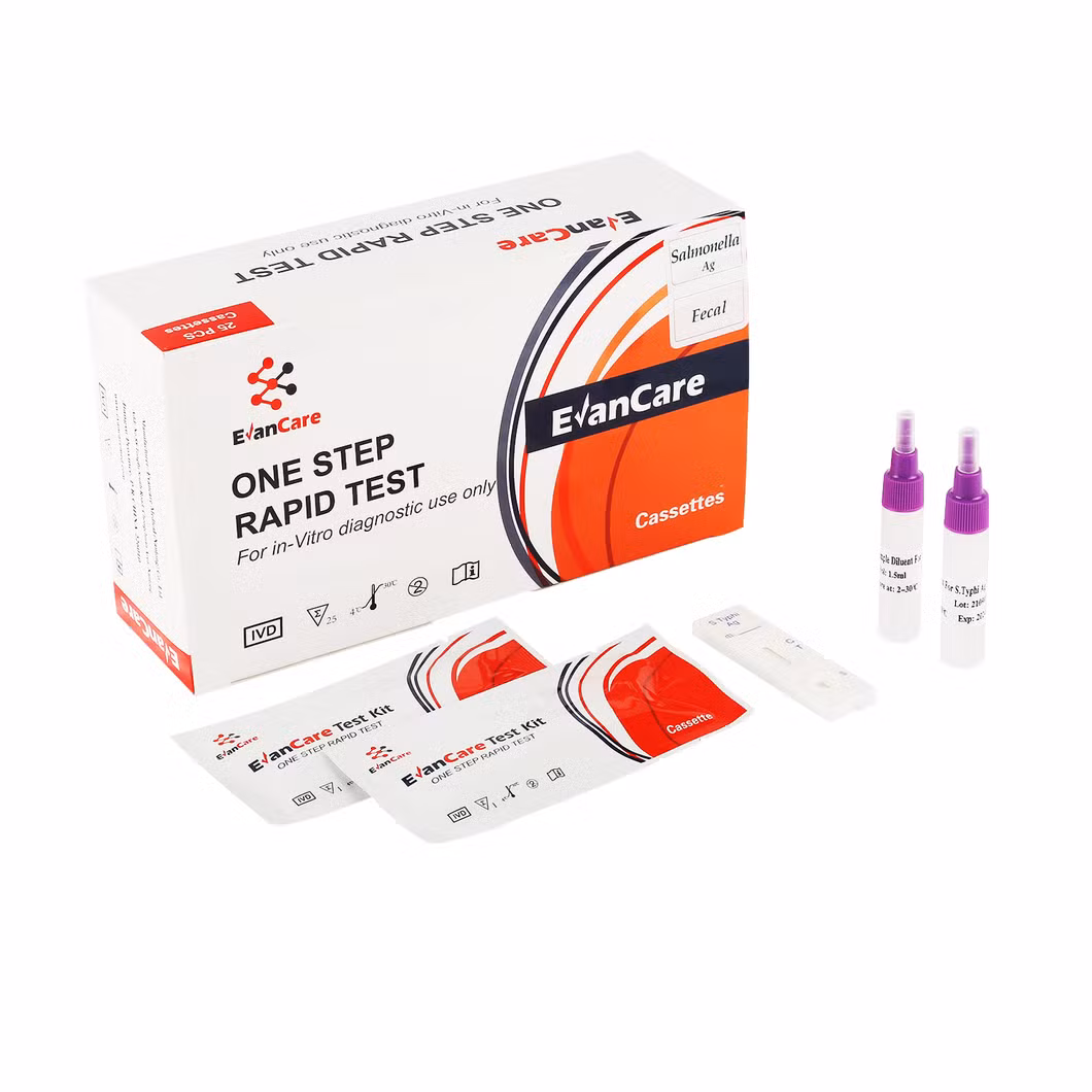 Evancare Test Salmonella Tests H. Pylori Antigen Test Cassette Salmonella Tests Antibody/ Antigen Panel Rapid Adenovirus Test Kit