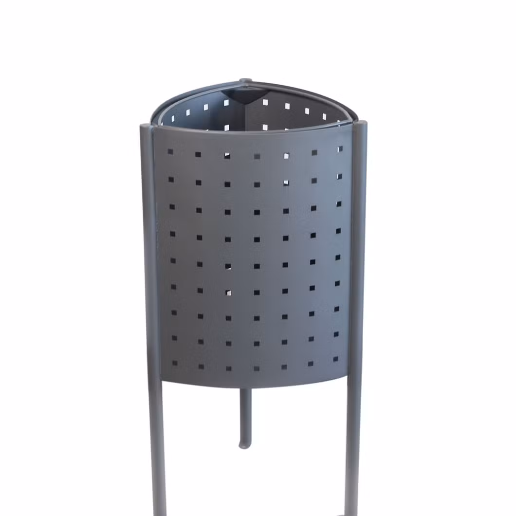 Outdoor Street Garbage Bins Trash Can Urban Furniture Steel Waste Dustbin