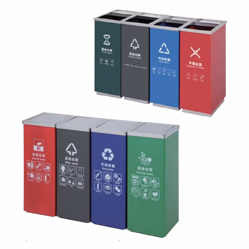 Brand New Refuse Bin Versatile Trash Receptacle Stainless Steel Garbage Can for Public Spaces
