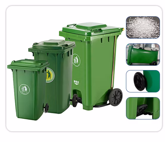 Wholesale Outside Customized Heavy Duty 660L 1100L Large Plastic HDPE Garbage Waste Container Trash Bin Dustbin with Wheels
