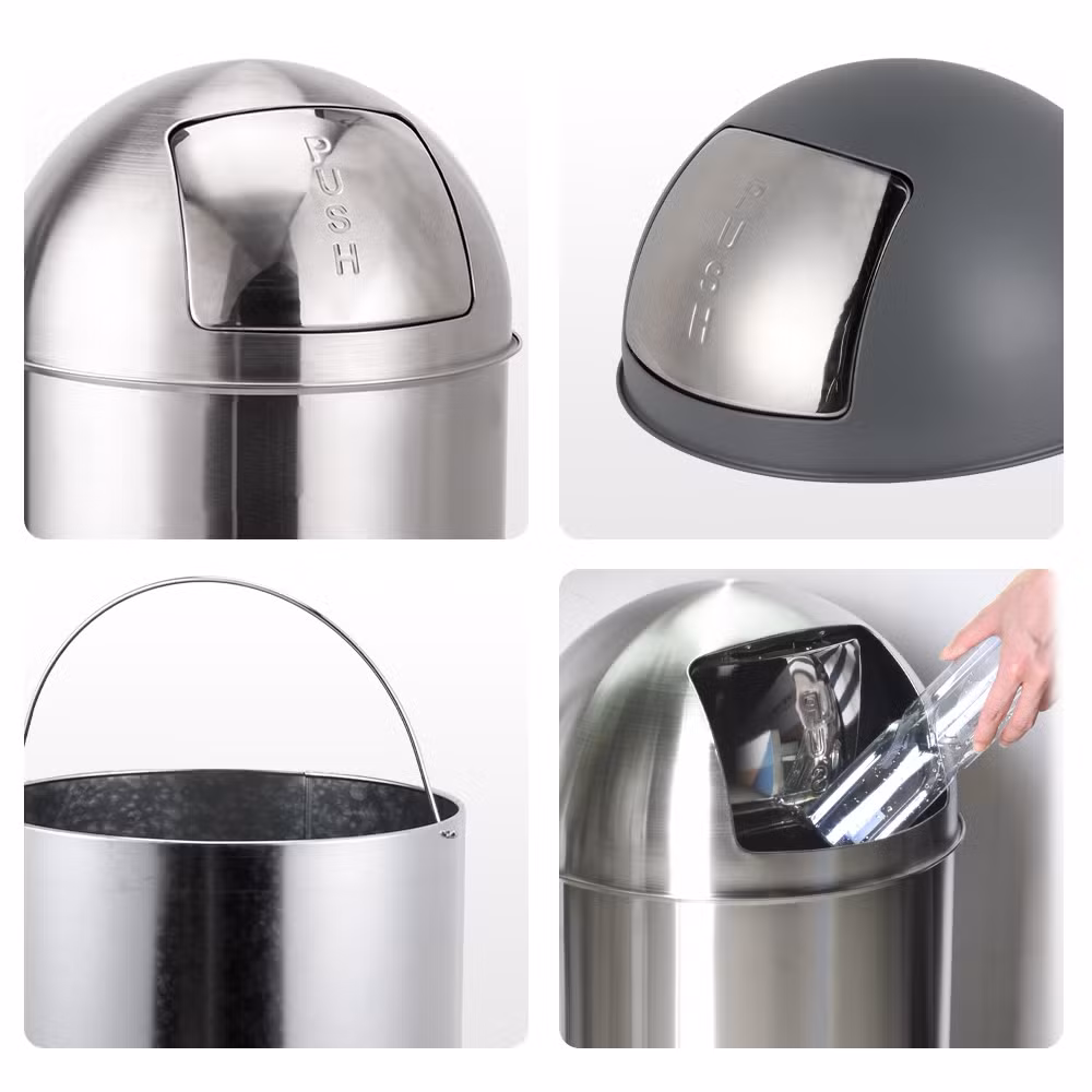 Full Size 12L 27L 35L 50L 70L 90L Round Recycling Bins for Public Spaces Waste Management Indoor Outdoor for Households Shopping Malls Push Bin