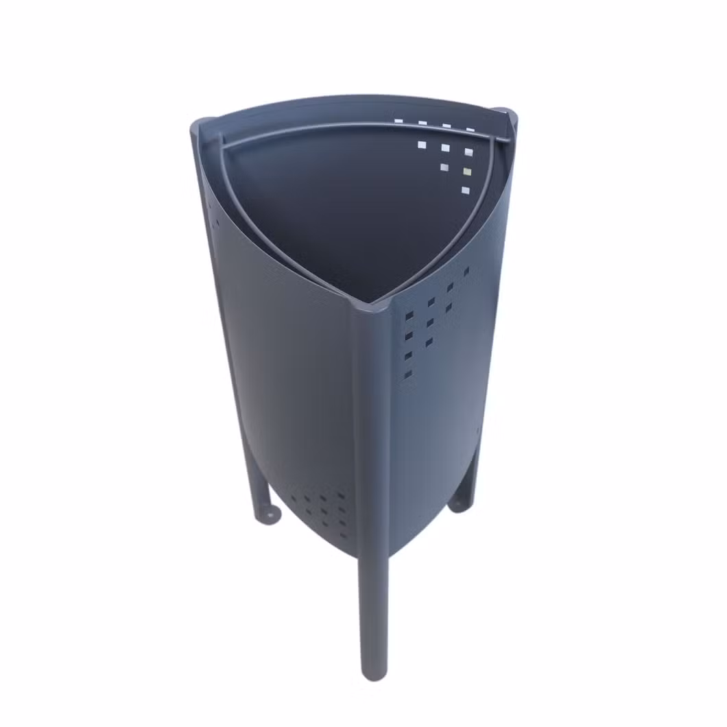 Urban Metal Trash Bins Steel Garbage Can Open Top Outdoor Dustbin