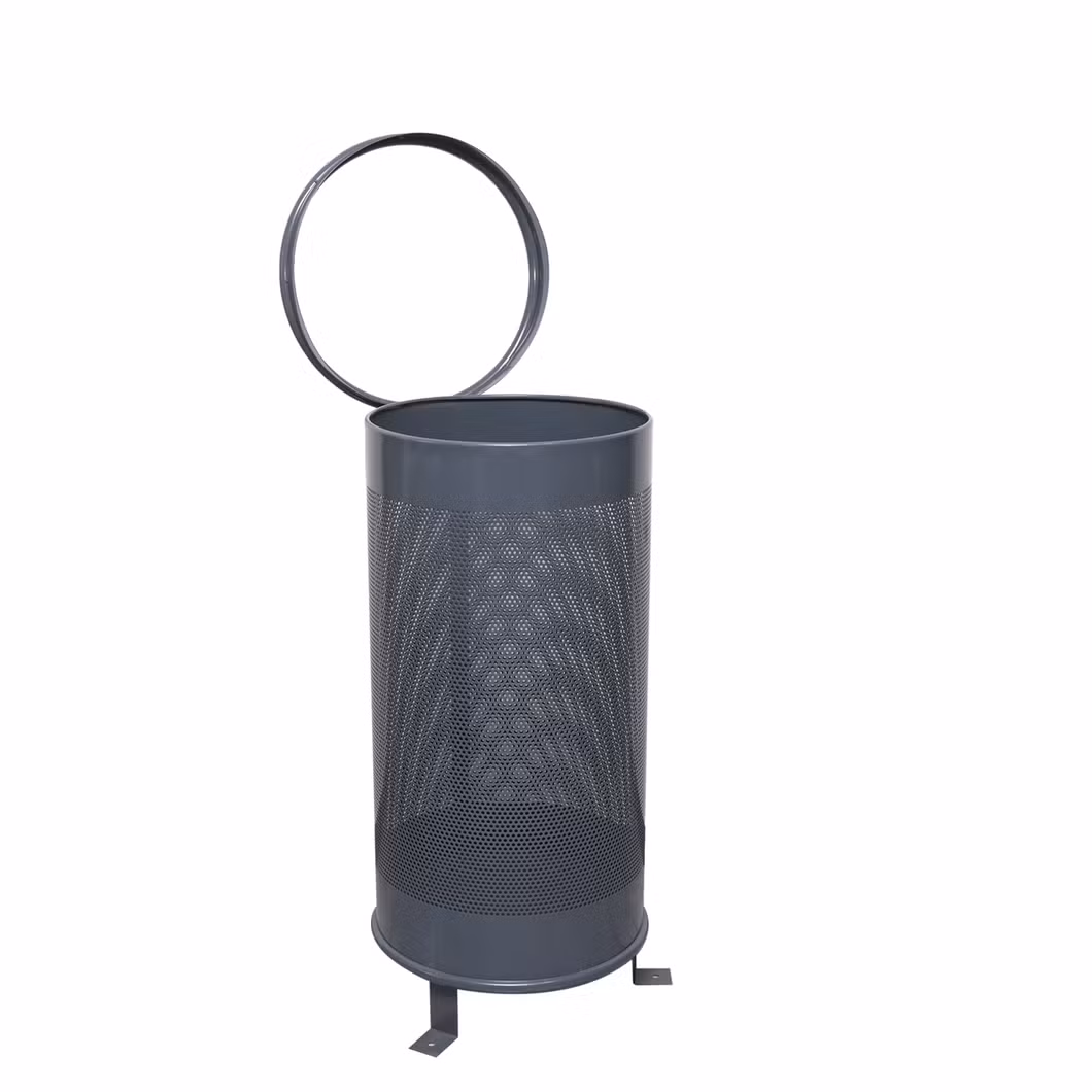 Outdoor Dustbin Public Steel Metal Trash Bin Rubbish Garbage Can 110 Litres Waste Bin