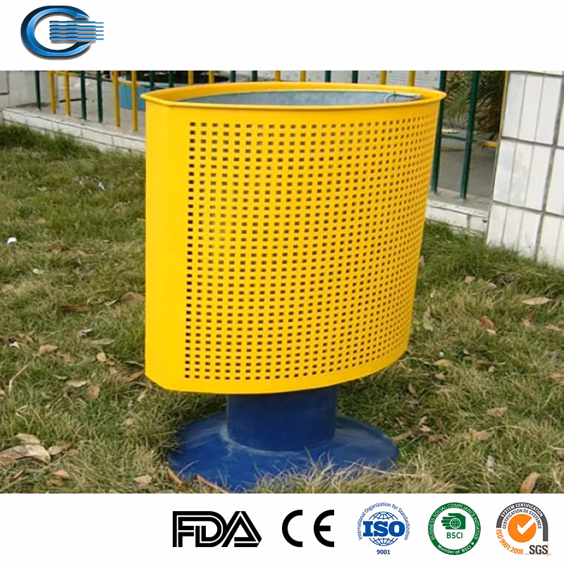 Huasheng Outdoor Garden Park Street Trash Can Outside Metal Refuse Bin Stainless Steel Dustbin