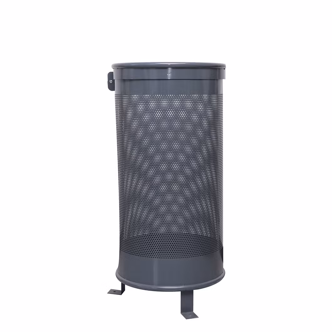 Outdoor Dustbin Public Steel Metal Trash Bin Rubbish Garbage Can 110 Litres Waste Bin