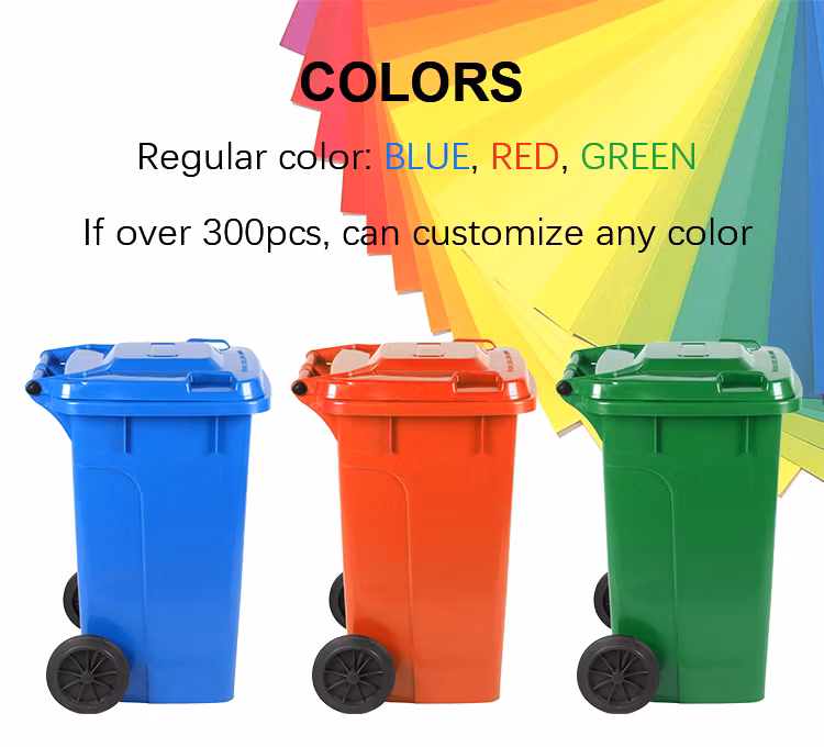 Colourful Big Capacity Supermarket Using Wheeled Refuse Basket Container