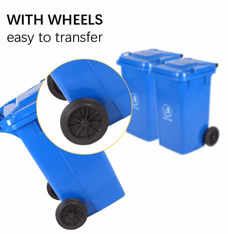 Colourful Big Capacity Supermarket Using Wheeled Refuse Basket Container