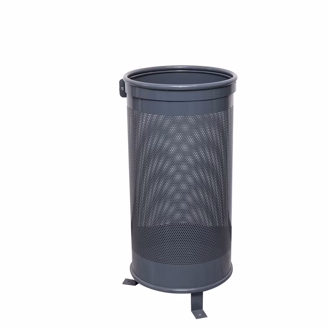 Outdoor Dustbin Public Steel Metal Trash Bin Rubbish Garbage Can 110 Litres Waste Bin